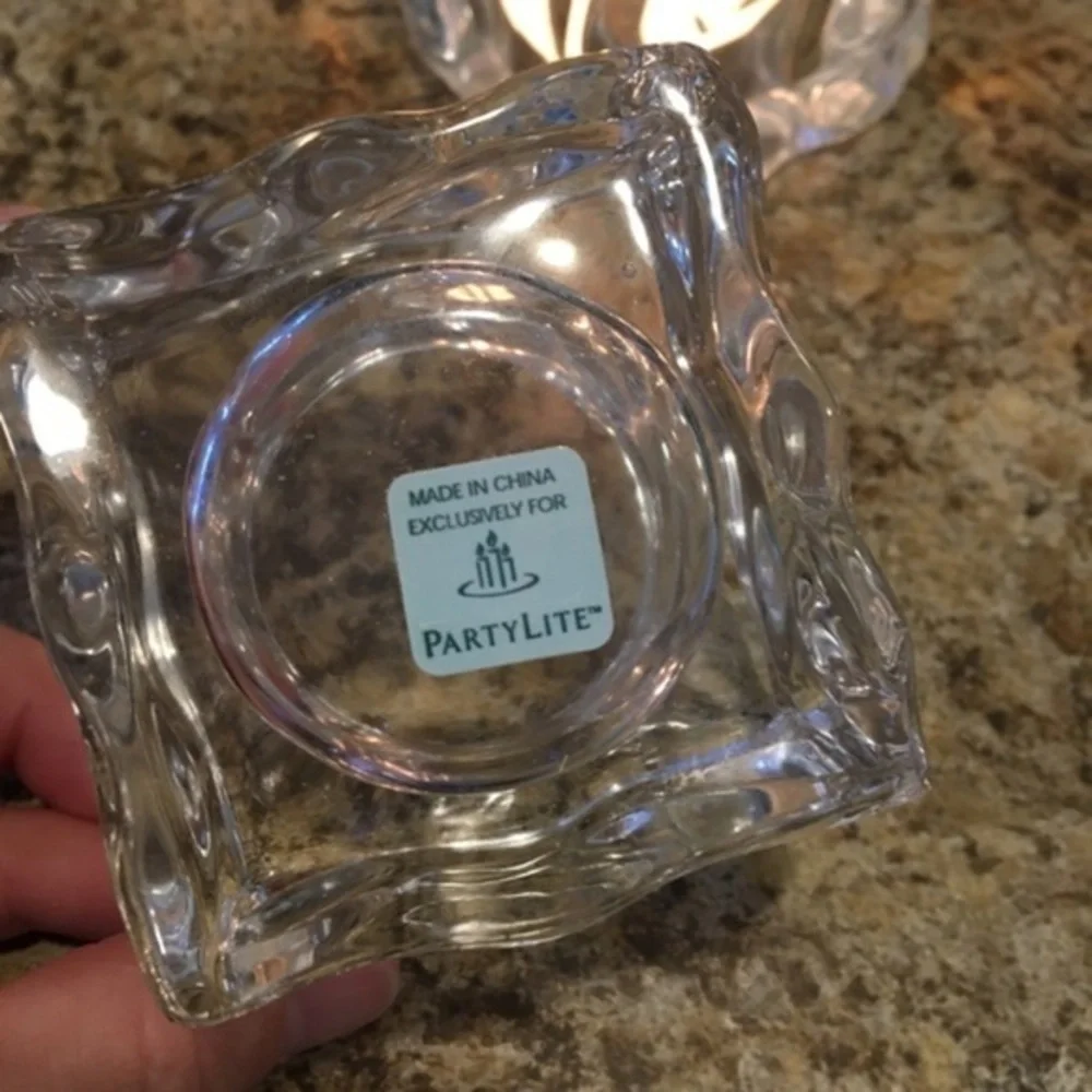 PartyLite Votive Holders Glacier Duo Tealight holders NIB - Picture 3 of 7